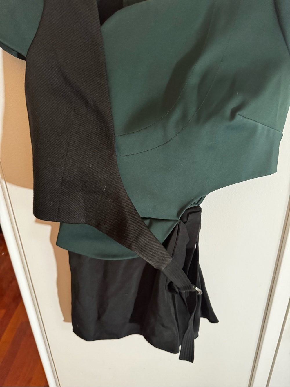 3.1 Phillip Lim Cutout Asymmetric Blouse Black Green 8 - Picture 6 of 9